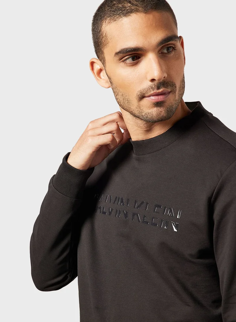CALVIN KLEIN Matt Shine Split Logo Sweatshirt