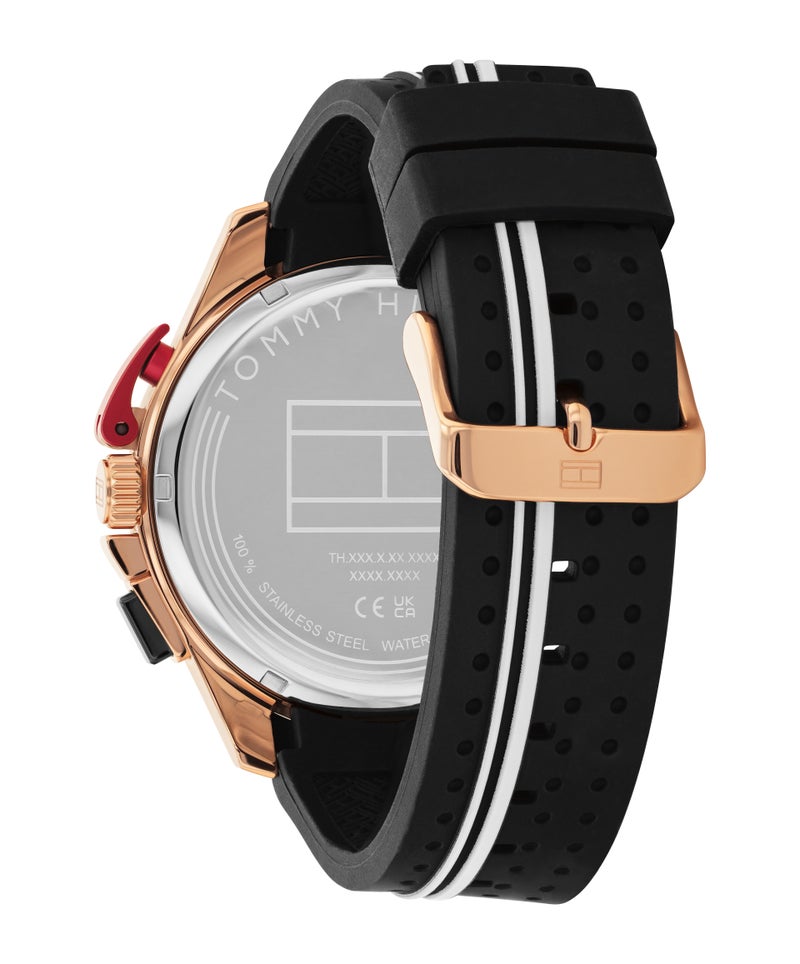 TOMMY HILFIGER Round Chronograph Men'S Ionic Plated Rose Gold Steel And Black Aluminum Case  Watch - Image 2