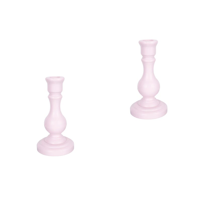 2pcs Wood Candlestick Decor Vintage Candle Holder Candle Holder Ornament - Image 1