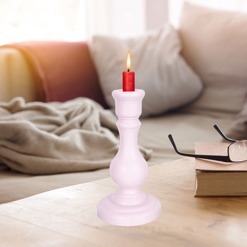 2pcs Wood Candlestick Decor Vintage Candle Holder Candle Holder Ornament - Image 2