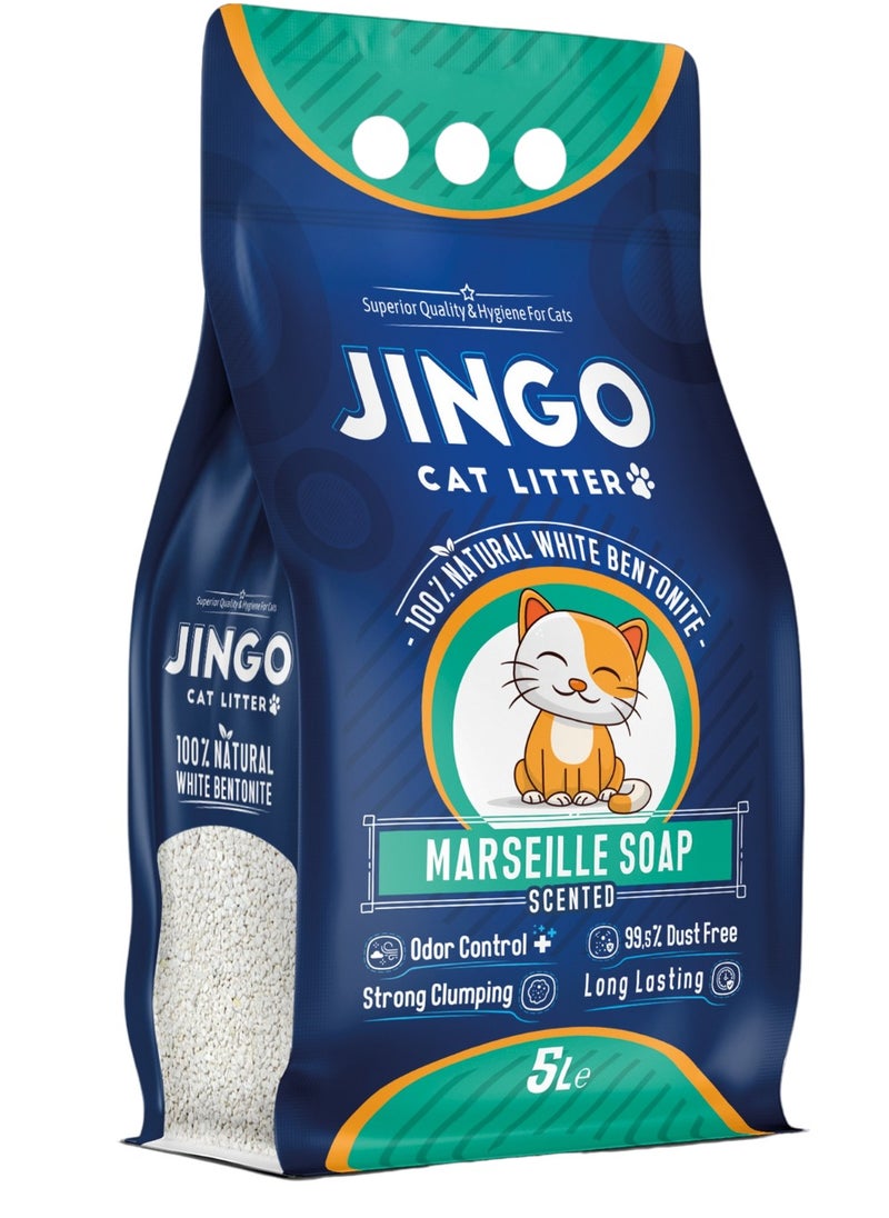 JINGO Cat Litter 5L With Soap Scent - Turkish Made 