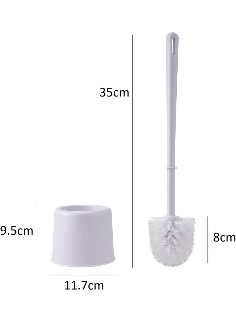 فرشاة تنظيف المرحاض من ، شعيرات قوية، مقبض طويل، قاعدة تخزين، أداة تنظيف، ملحق حمام (أبيض) - Image 3