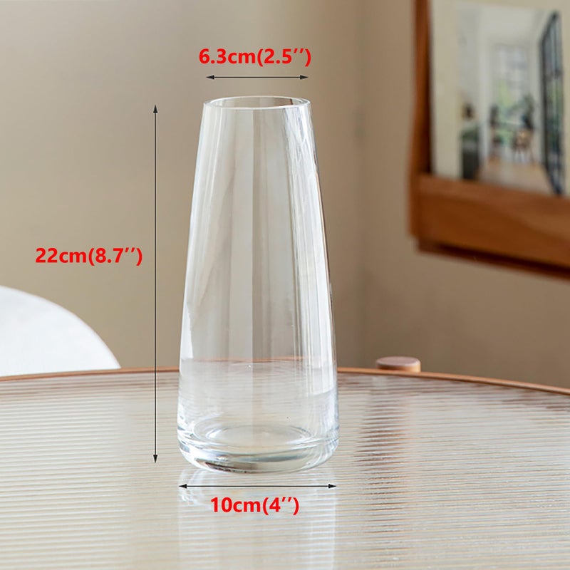 FANTESTICRYAN Modern Glass Vase Irised Crystal Clear Glass Vase for Home Office Decor (Crystal Clear) - Image 3
