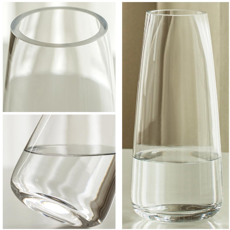 FANTESTICRYAN Modern Glass Vase Irised Crystal Clear Glass Vase for Home Office Decor (Crystal Clear) - Image 5