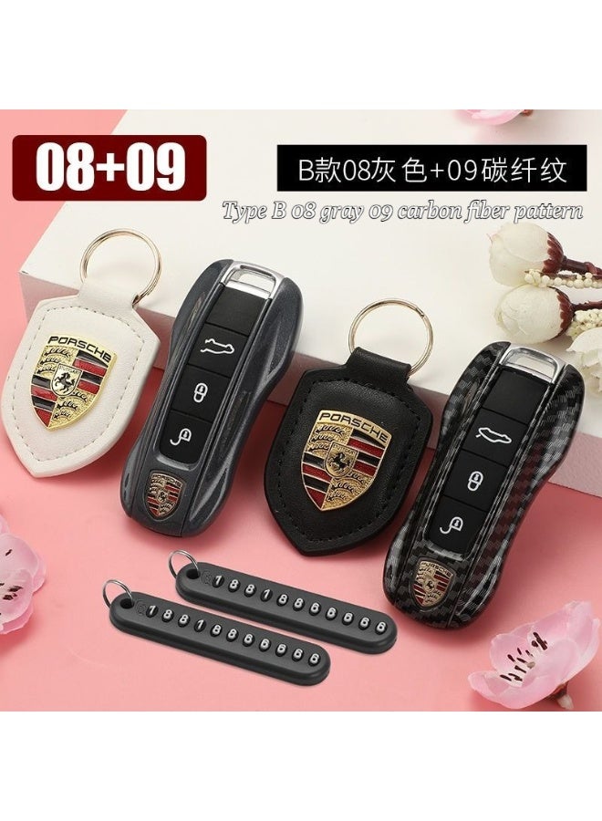 Porsche Design Suitable for Porsche key case, Cayenne, Macan, Panamera key covers, 718 modified key chain, key bag - Image 1