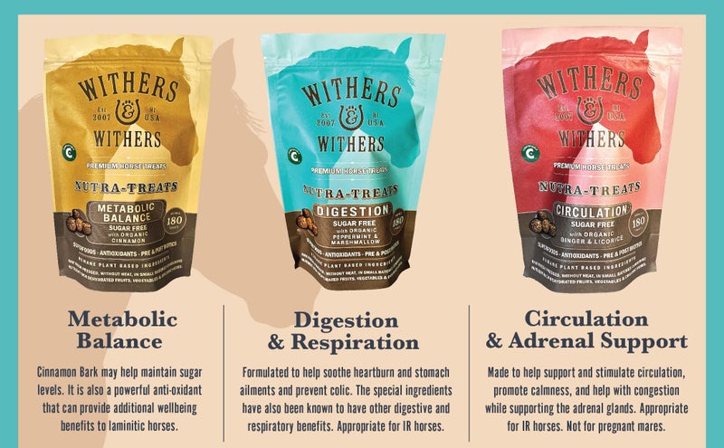 Withers & Withers Sugar-Free Horse Treats Variety Pack, Peppermint, Cinnamon, & Ginger, Horse Cookies, Goat Treats, Healthy - Humane Plant-Based Ingredients, Prebiotics for Horses - Image 5