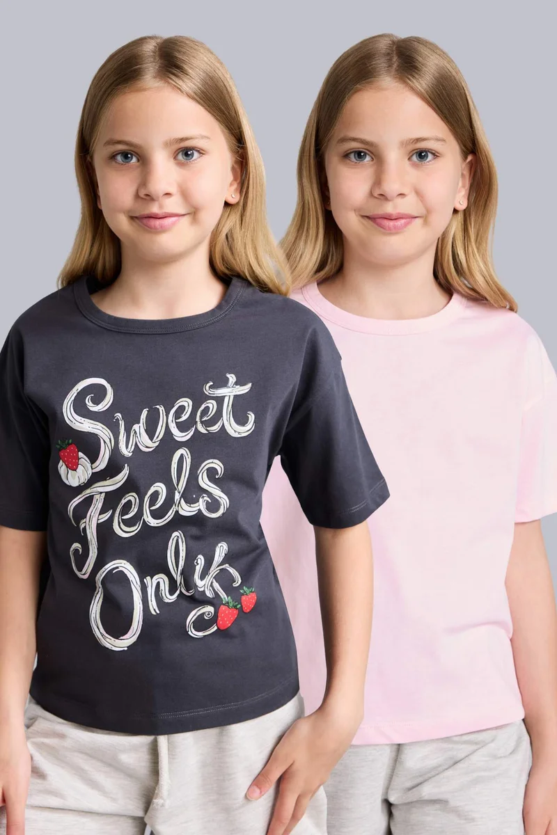 2 piece Printed Short Sleeve T-Shirt