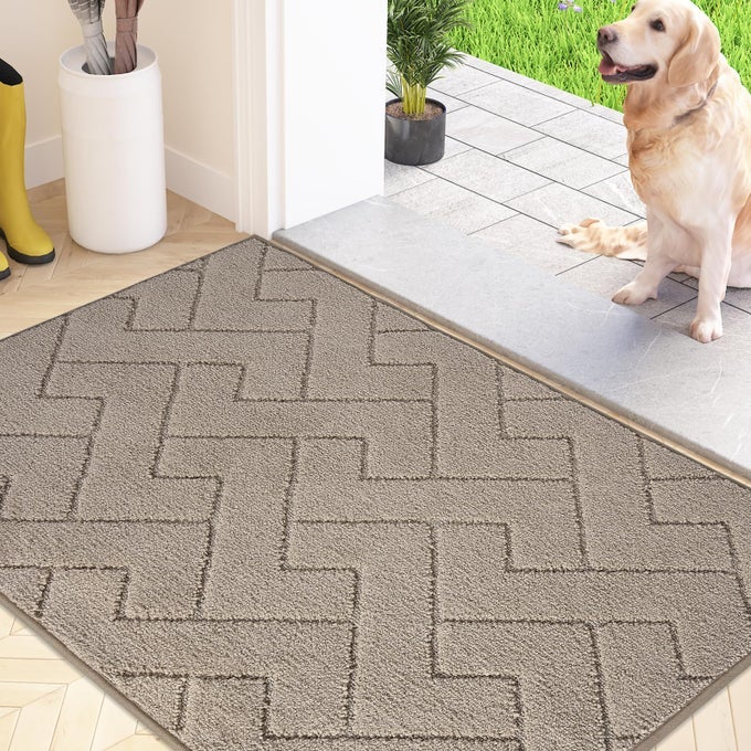 DIRT TRAPPER INDOOR DOOR MAT 50 X 80 CM MACHINE WASHABLE ENTRANCE RUG SUPER ABSORBENT DOG DOORMAT NONSLIP INSIDE FLOOR MAT FOR ENTRYWAY MUDDY SHOES PAWS