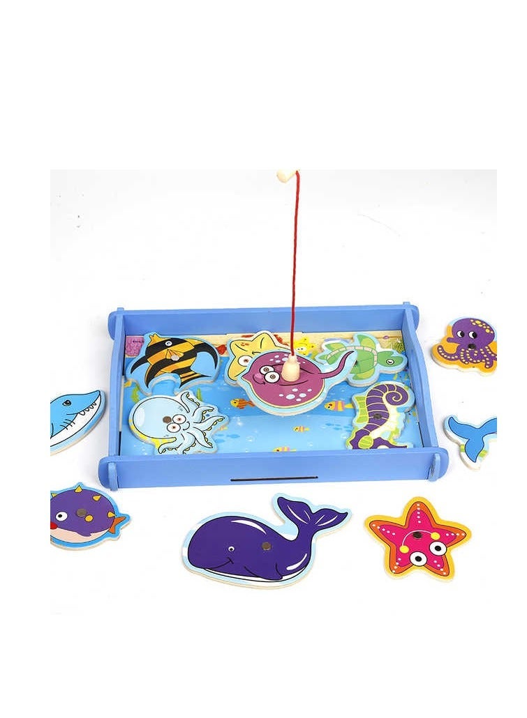 STORE 7 Wooden Magnetic Fishing Game for Kids – Educational Fish Catching Toy Set with Fishing Pond, Colorful Fish & Wooden Rods, Motor Skills and Hand-Eye Coordination Learning Toy for Children 3+ Years - Image 5