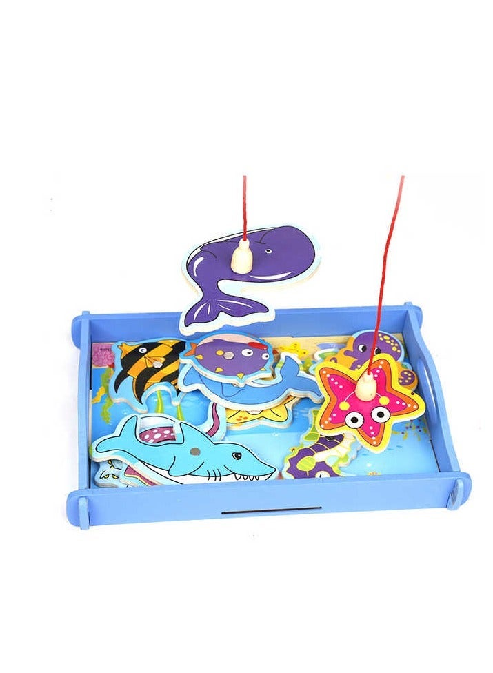 STORE 7 Wooden Magnetic Fishing Game for Kids – Educational Fish Catching Toy Set with Fishing Pond, Colorful Fish & Wooden Rods, Motor Skills and Hand-Eye Coordination Learning Toy for Children 3+ Years - Image 4
