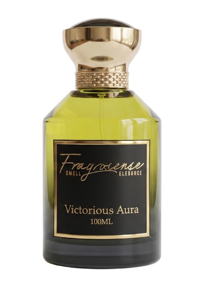 Fragrosense Victorious Aura Men’s Eau de Parfum 100ml - Woody Spicy Fragrance with Citrus Marine Orange Black Pepper Amber Vetiver Notes - Fresh Modern Oriental Scent - Image 1