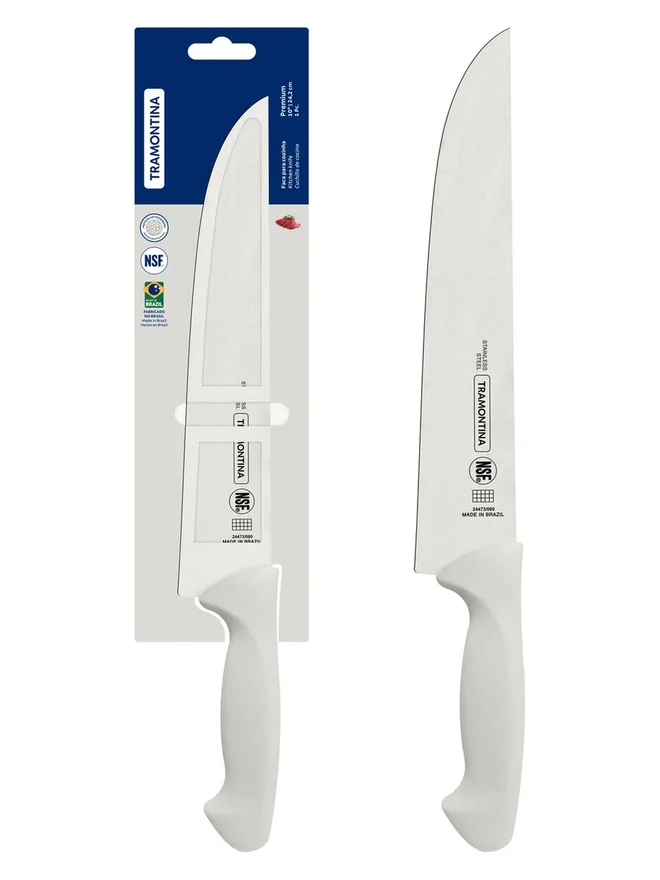 TRAMONTINA TRAMONTINA Premium 10 Inches Kitchen Knife with Stainless Steel Blade and White Polypropylene Handle