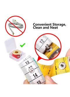 SKY-TOUCH Soft Tape Measure for Body Measuring 150 cm Body Fabric Sewing Tailor Cloth Knitting Home Craft Measurements with Snap Button Closure Dual Sided  - Image 2