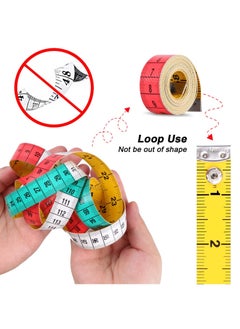 SKY-TOUCH Soft Tape Measure for Body Measuring 150 cm Body Fabric Sewing Tailor Cloth Knitting Home Craft Measurements with Snap Button Closure Dual Sided  - Image 4