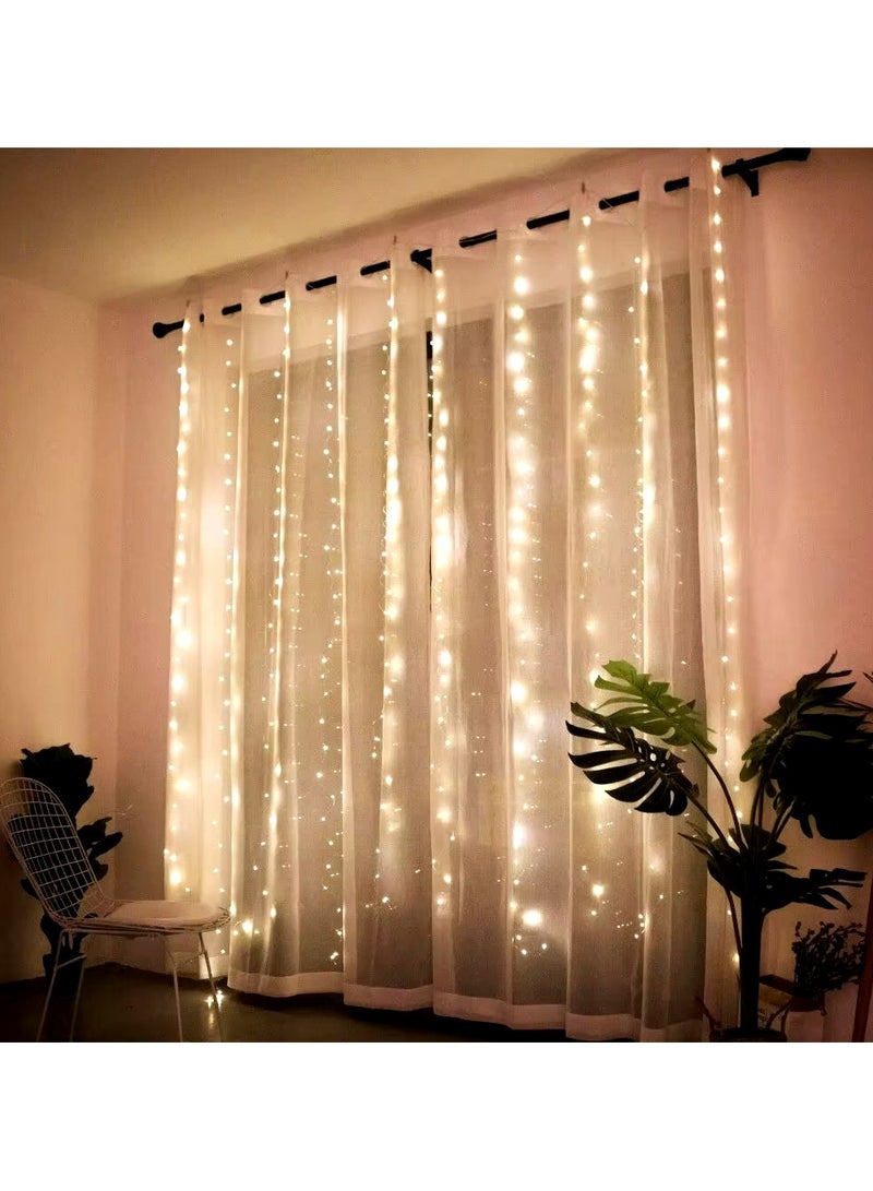 ZAYO LED Curtain Lights Warm White Window Fairy Lights for Home, Bedroom, Balcony Wedding Party Festival Diwali Decoration Indoor String Lights - 3 X 2 Meter - Image 4
