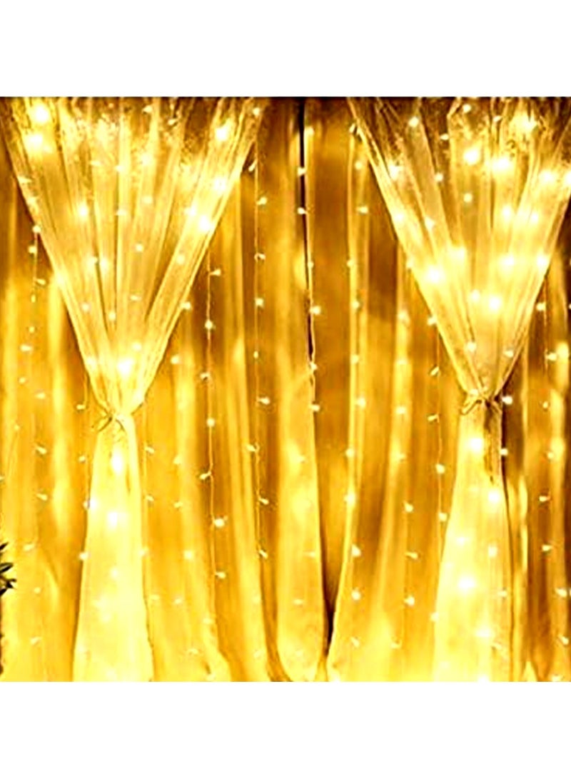 ZAYO LED Curtain Lights Warm White Window Fairy Lights for Home, Bedroom, Balcony Wedding Party Festival Diwali Decoration Indoor String Lights - 3 X 2 Meter - Image 5