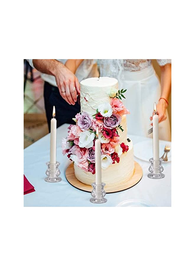 The Bros Candlestick Holders Bulk - 6PCS Taper Candle Holders for Table Centerpiece - Thick Glass Candle Holders for Wedding, Party and Festival Decoration - Image 5