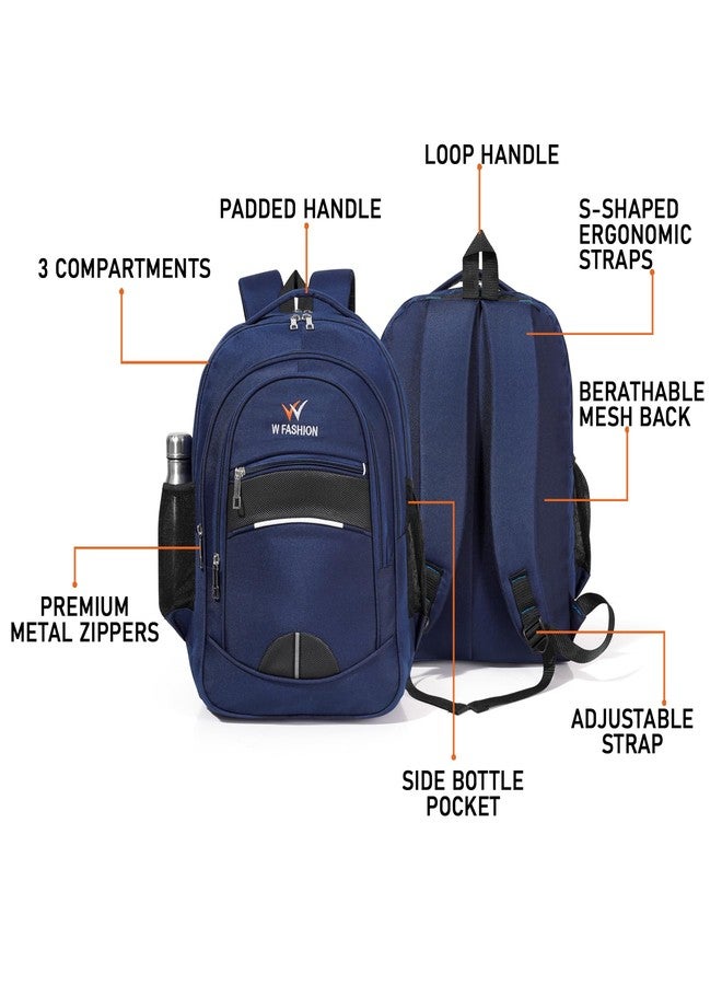 W FASHION Laptop Backpack 40L for Men and Women 15.6 inch Laptop sleeve Compartment Water Resistance (BLUE) - Image 2