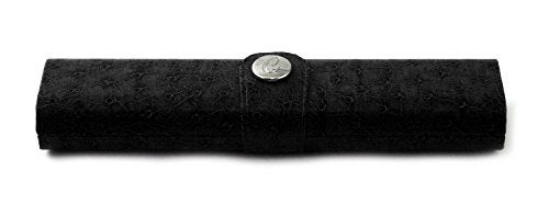Calabria Slim Hard Eyeglass Case with Faux Ostrich Finish – Compact Snap Button Eyewear Holder | Protective Travel Storage for Reading Glasses and Sunglasses | Black - Image 1