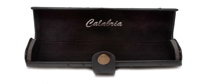Calabria Slim Hard Eyeglass Case with Faux Ostrich Finish – Compact Snap Button Eyewear Holder | Protective Travel Storage for Reading Glasses and Sunglasses | Black - Image 3