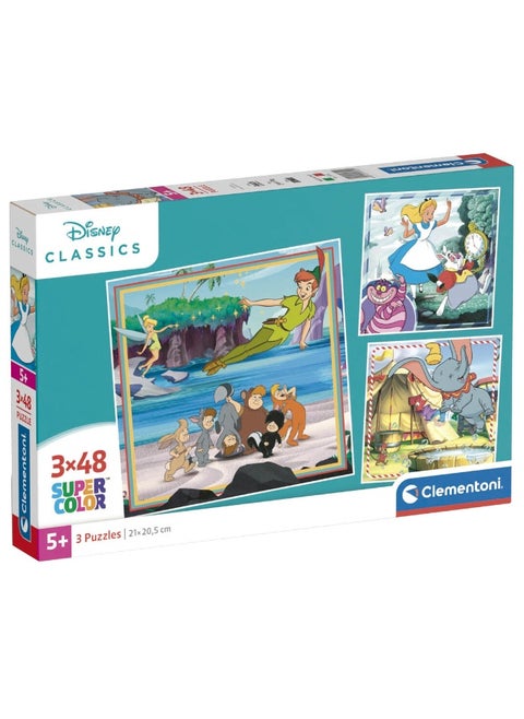Clementoni Disney Classics Super Color Jigsaw Puzzle Set (3 x 48 Pieces)