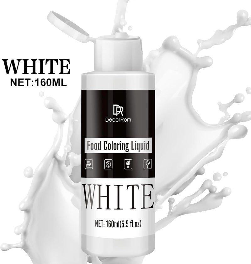 DecorRom White Food Coloring Liquid - 5.5 Fl.oz (160ml) for Baking, Cake Decorating, and DIY Crafts - Image 2