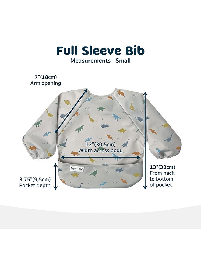 Tiny Twinkle Mess Proof Baby Bib, Full Sleeve Bib Outfit, Waterproof Bib For Toddlers, Machine Washable, Tug Proof Closure  - Image 2