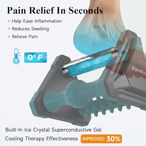 Kandwin Icing Plantar Fasciitis Relief in Seconds, Foot Massager for Circulation and Pain Relief, Reflexology Massage Tools with Ice Pack, Foot Roller for Neuropathy Pain Relief, Foot Health, Green - Image 2
