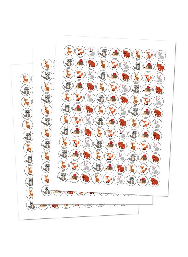 RokAPary 324 Forest Animals Kisses Labels, Woodland Creatures Kisses Stickers for Baby Shower or Birthday Party Decorations, Unisex Kisses Stickers Kisses Labels, Envelope Sealer. Made in USA - Image 2
