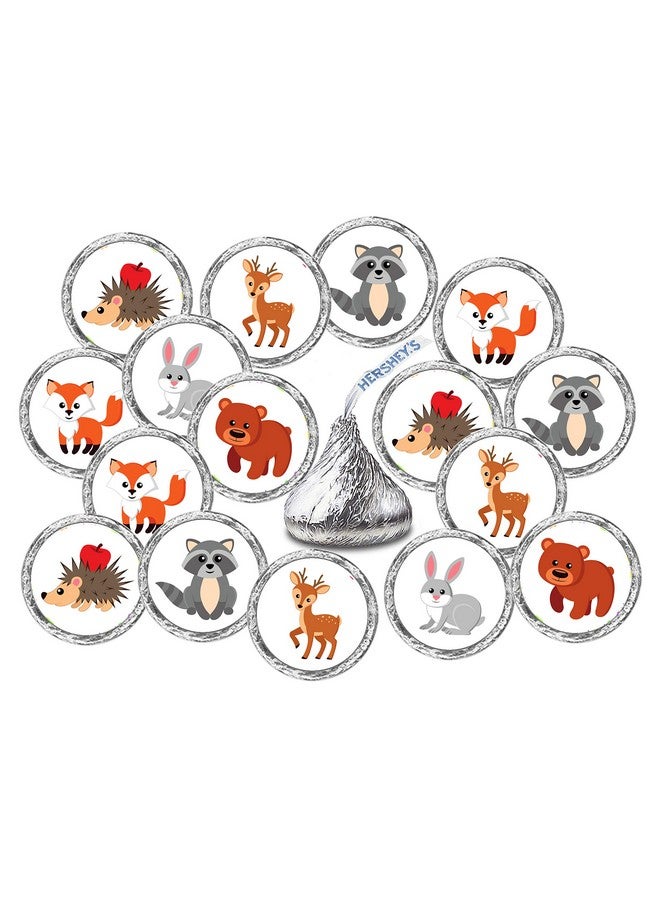 RokAPary 324 Forest Animals Kisses Labels, Woodland Creatures Kisses Stickers for Baby Shower or Birthday Party Decorations, Unisex Kisses Stickers Kisses Labels, Envelope Sealer. Made in USA - Image 1