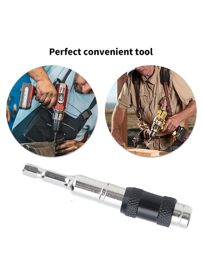 جيه زد اس حامل مفك براغي JZS Impact Tough Quick Release، قضيب تمديد مفك براغي ذاتي القفل من الفولاذ الكربوني، ساق سداسية 6.35 مم، طول 90 مم، عمود مقبس هوائي، فضي - Image 4