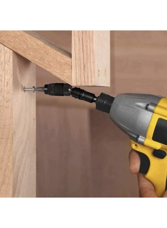 جيه زد اس حامل مفك براغي JZS Impact Tough Quick Release، قضيب تمديد مفك براغي ذاتي القفل من الفولاذ الكربوني، ساق سداسية 6.35 مم، طول 90 مم، عمود مقبس هوائي، فضي - Image 5