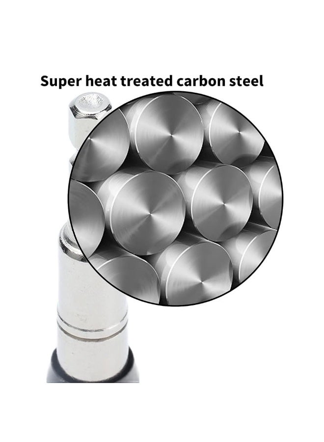 جيه زد اس حامل مفك براغي JZS Impact Tough Quick Release، قضيب تمديد مفك براغي ذاتي القفل من الفولاذ الكربوني، ساق سداسية 6.35 مم، طول 90 مم، عمود مقبس هوائي، فضي - Image 3