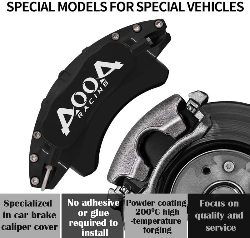 AOOA Aluminum Caliper Cover Set for Honda Accord Hybrid & Acura Integra (Black) - Image 3