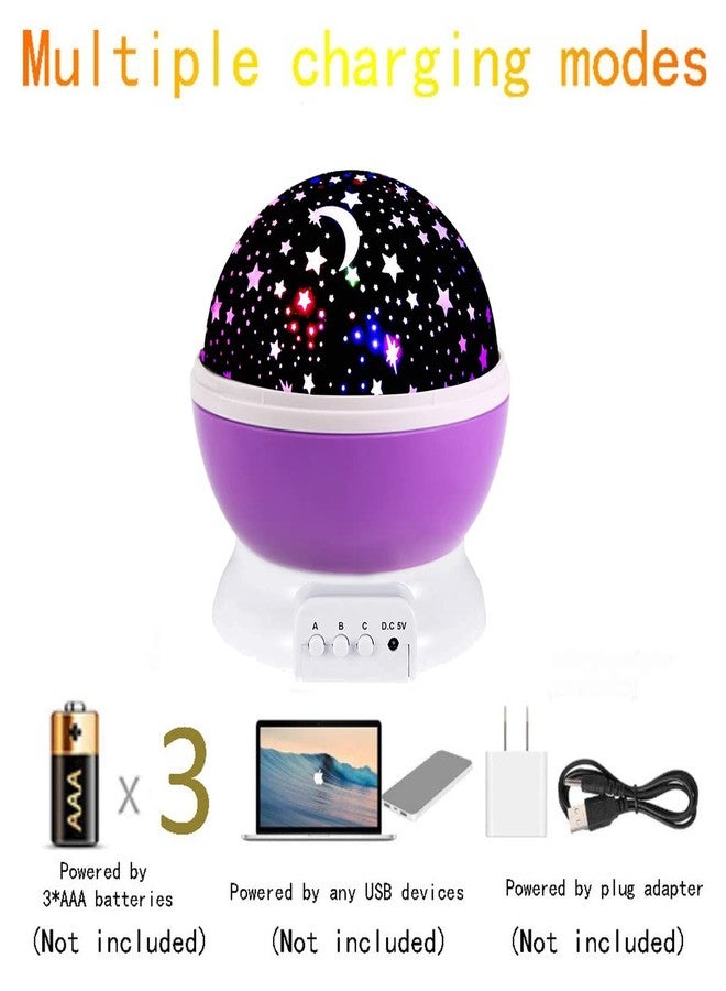 Borelor Star Night Light for Kids, 12 Color Changing Lights Modes with USB Cable, 360°Rotating Moon Star Projector Desk Lamp for Bedroom Party Decor & Girls Birthday Gift (Purple) - Image 4