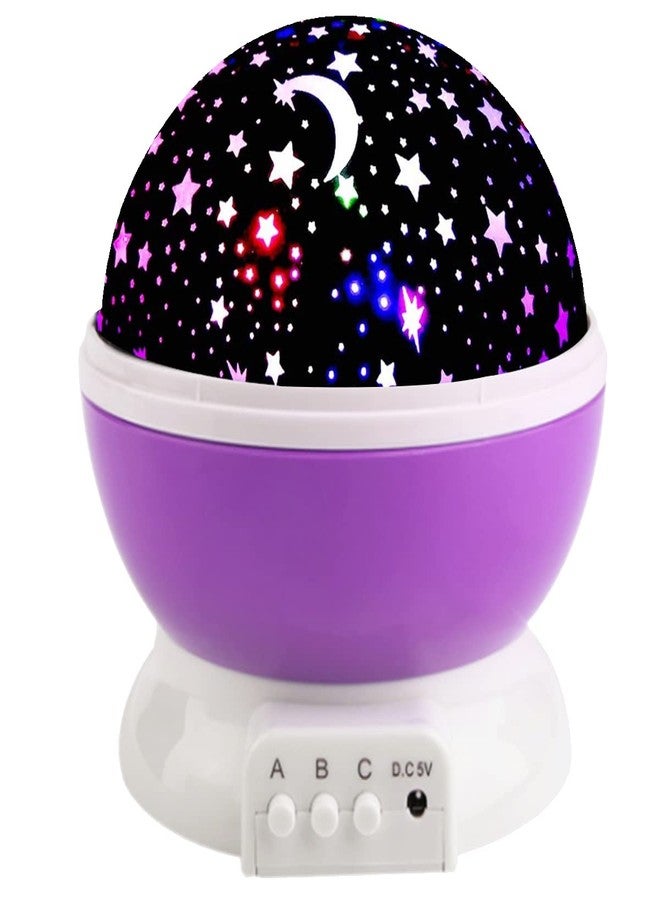 Borelor Star Night Light for Kids, 12 Color Changing Lights Modes with USB Cable, 360°Rotating Moon Star Projector Desk Lamp for Bedroom Party Decor & Girls Birthday Gift (Purple) - Image 1