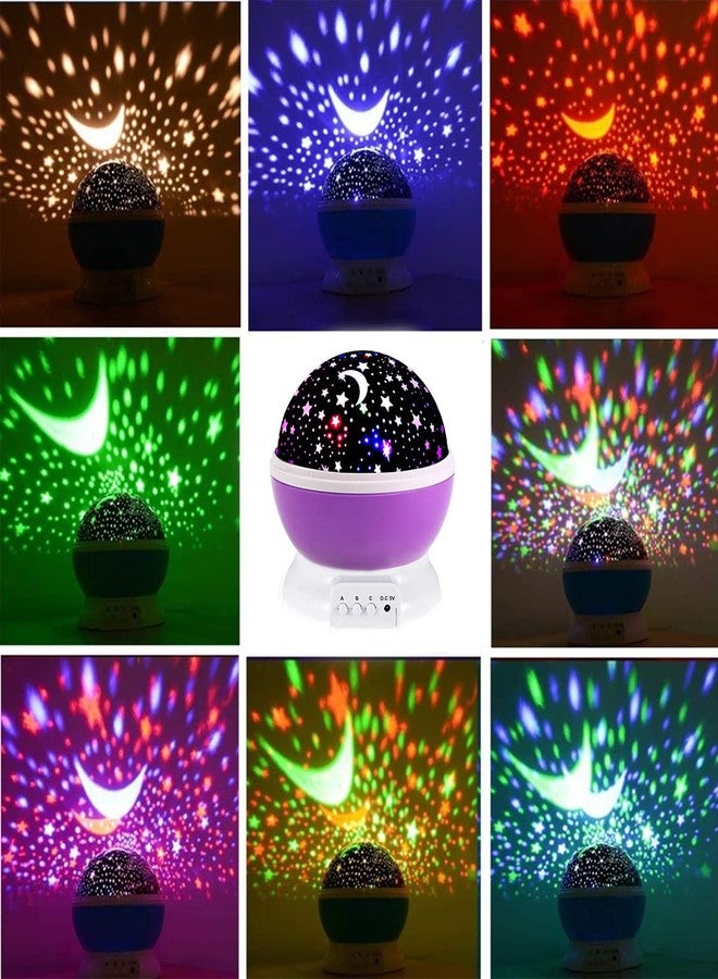Borelor Star Night Light for Kids, 12 Color Changing Lights Modes with USB Cable, 360°Rotating Moon Star Projector Desk Lamp for Bedroom Party Decor & Girls Birthday Gift (Purple) - Image 5