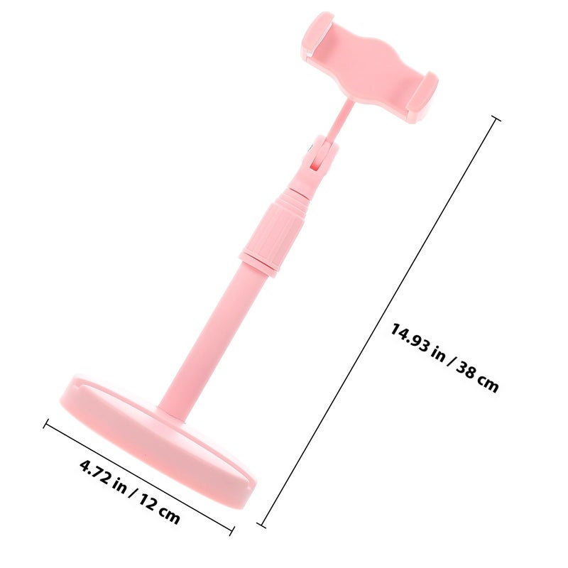 Pink Adjustable Dual Slot Portable Phone Stand Holder For Desk Travel Home Use - Image 3