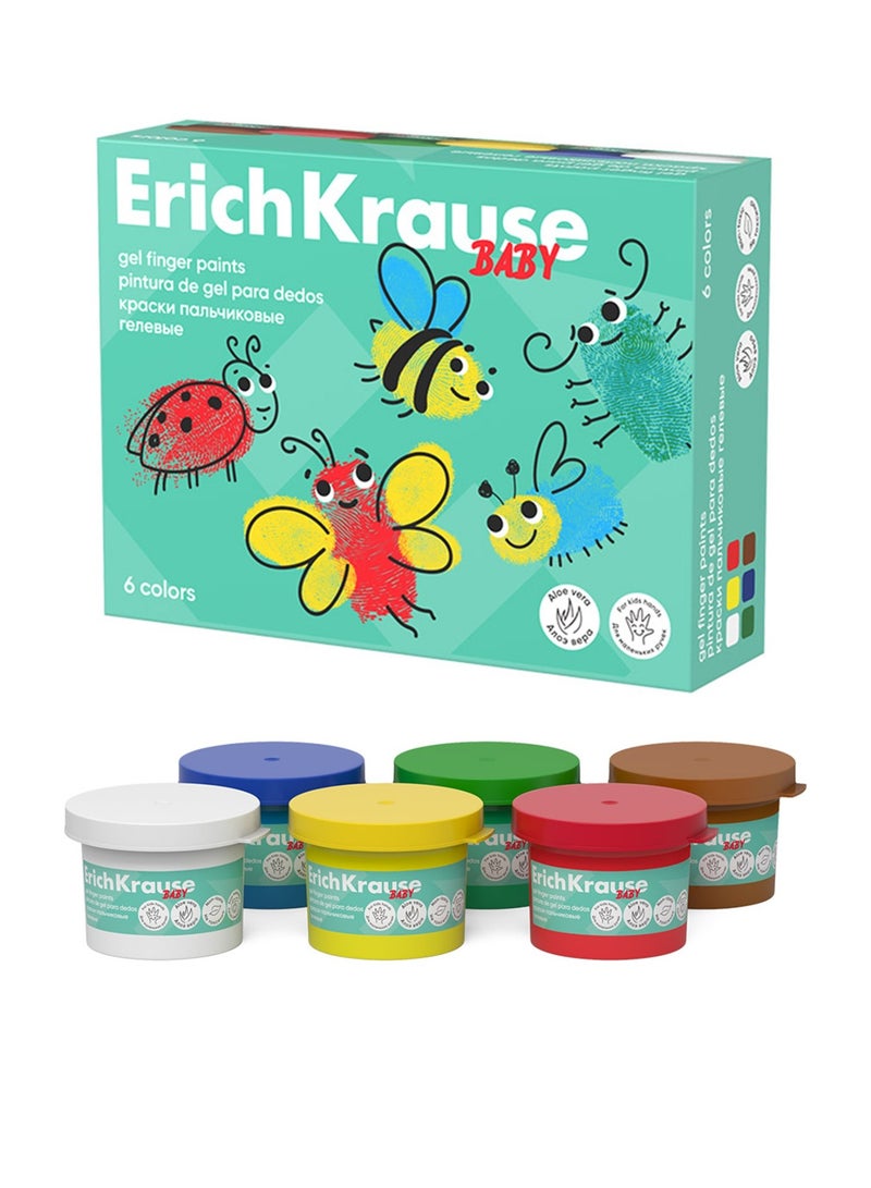 ErichKrause 6-Piece Finger Paint For Kids 35ml Content Per Bottle - Image 1