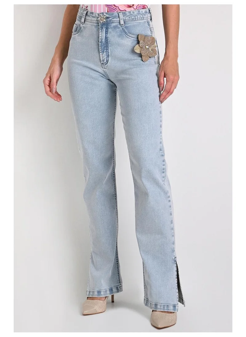 Mom Comfort Flowers Jeans