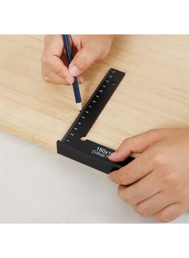 2pcs Aluminum Alloy Engineer Square Ruler 90 Degree Right Angle Precise Woodworking Tool - Image 1