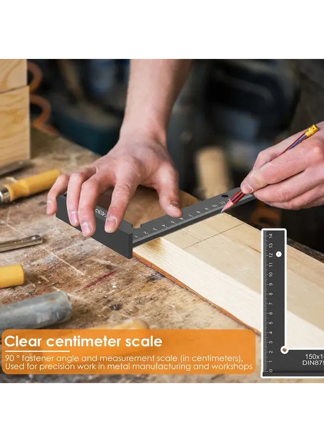 2pcs Aluminum Alloy Engineer Square Ruler 90 Degree Right Angle Precise Woodworking Tool - Image 4