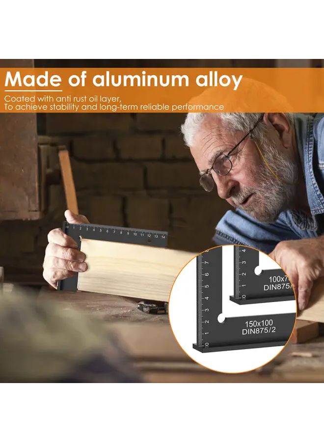 2pcs Aluminum Alloy Engineer Square Ruler 90 Degree Right Angle Precise Woodworking Tool - Image 5