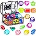DISHIO Diving Gem Pool Toys 16PCS Large Swimming Pool Toy Set with Pirate Treasure Box Chest for Kids Toddlers Underwater Sinking Dive Gems Colorful Diamond Diving Toys for Swimming Training - Image 3