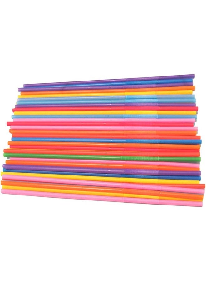 Hemoton Hemoton 250 Pcs Plastic Color Modeling Straws Bending Lengthening Disposable Safety Decorative Drinking Party Supplies - 50Pcs/Pack (Colorful)  - Image 1