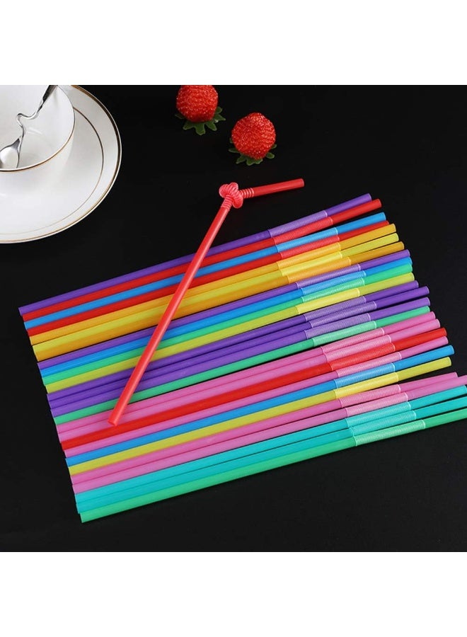 Hemoton Hemoton 250 Pcs Plastic Color Modeling Straws Bending Lengthening Disposable Safety Decorative Drinking Party Supplies - 50Pcs/Pack (Colorful)  - Image 2