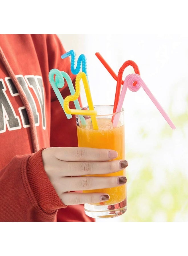 Hemoton Hemoton 250 Pcs Plastic Color Modeling Straws Bending Lengthening Disposable Safety Decorative Drinking Party Supplies - 50Pcs/Pack (Colorful)  - Image 5