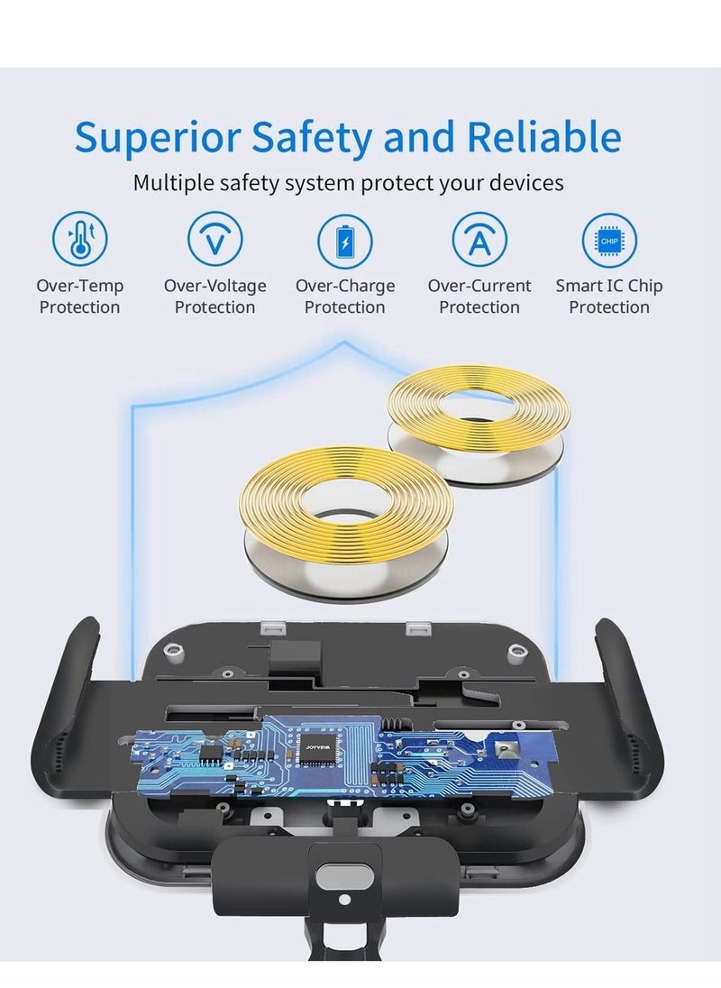 Excefore Dual Coils Fast Wireless Car Charger for Z Fold 4/3 Mount 15W Smart Qi Holder Air Vent Dashboard Compatible with Samsung Galaxy 4/3/2, iPhone 14/13/Samsung S22 Ultra/S21  - Image 3