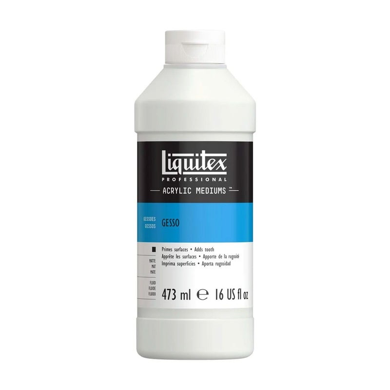 Liquitex Professional White Gesso Surface Prep Medium, 16-oz - Image 4