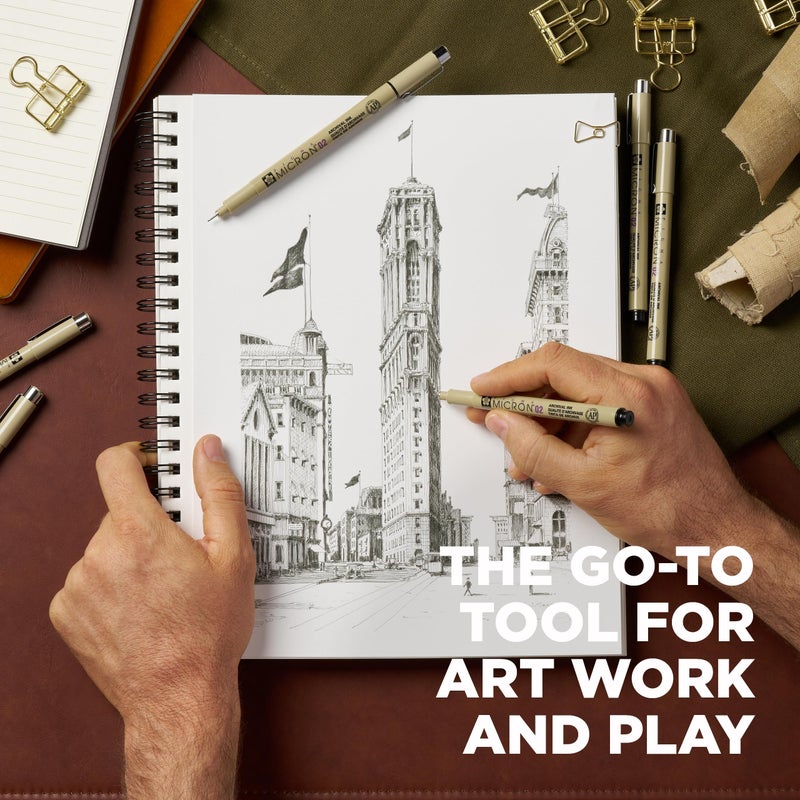 SAKURA Pigma Micron Fineliner Pens, 02 Tip Size, Archival Black Ink, 6PK 50036 - Image 3